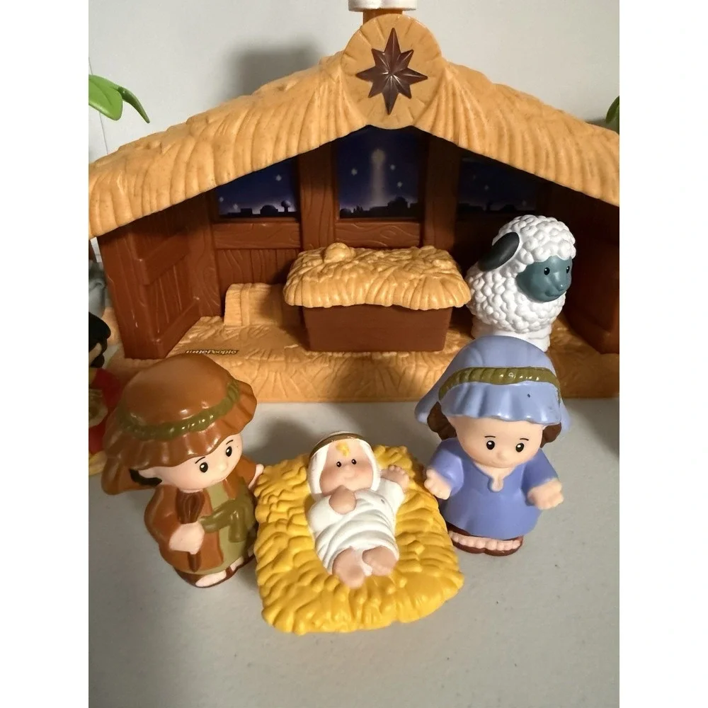 Fisher Price Little People Deluxe Christmas Story Nativity Set-Lights Work!